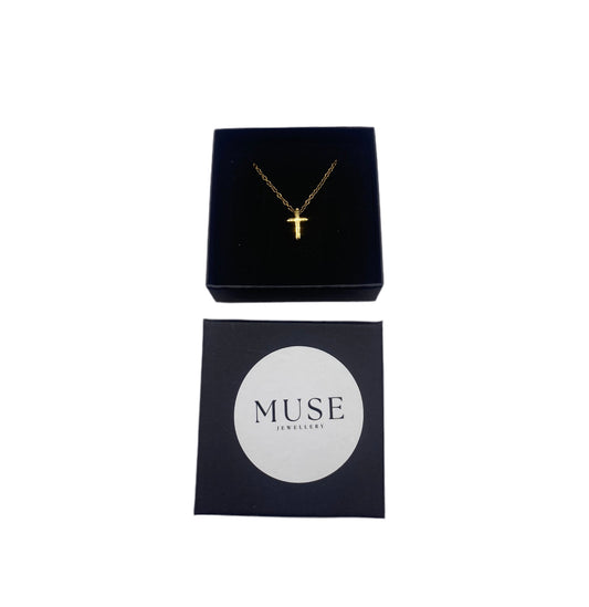 AMARA MINI CROSS NECKLACE - 18K GOLD PLATED
