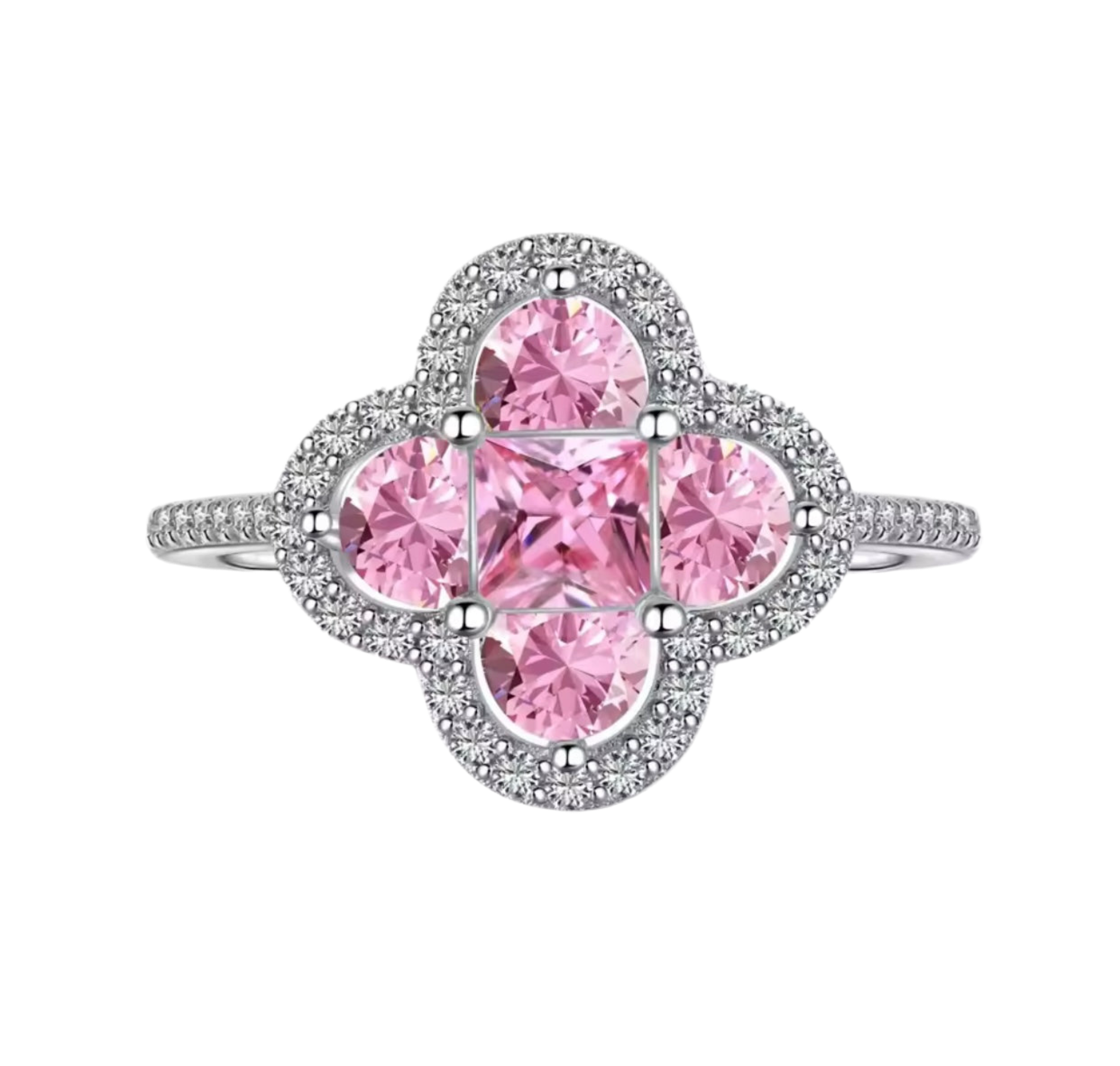 MADELIENE RING PINK - SILVER