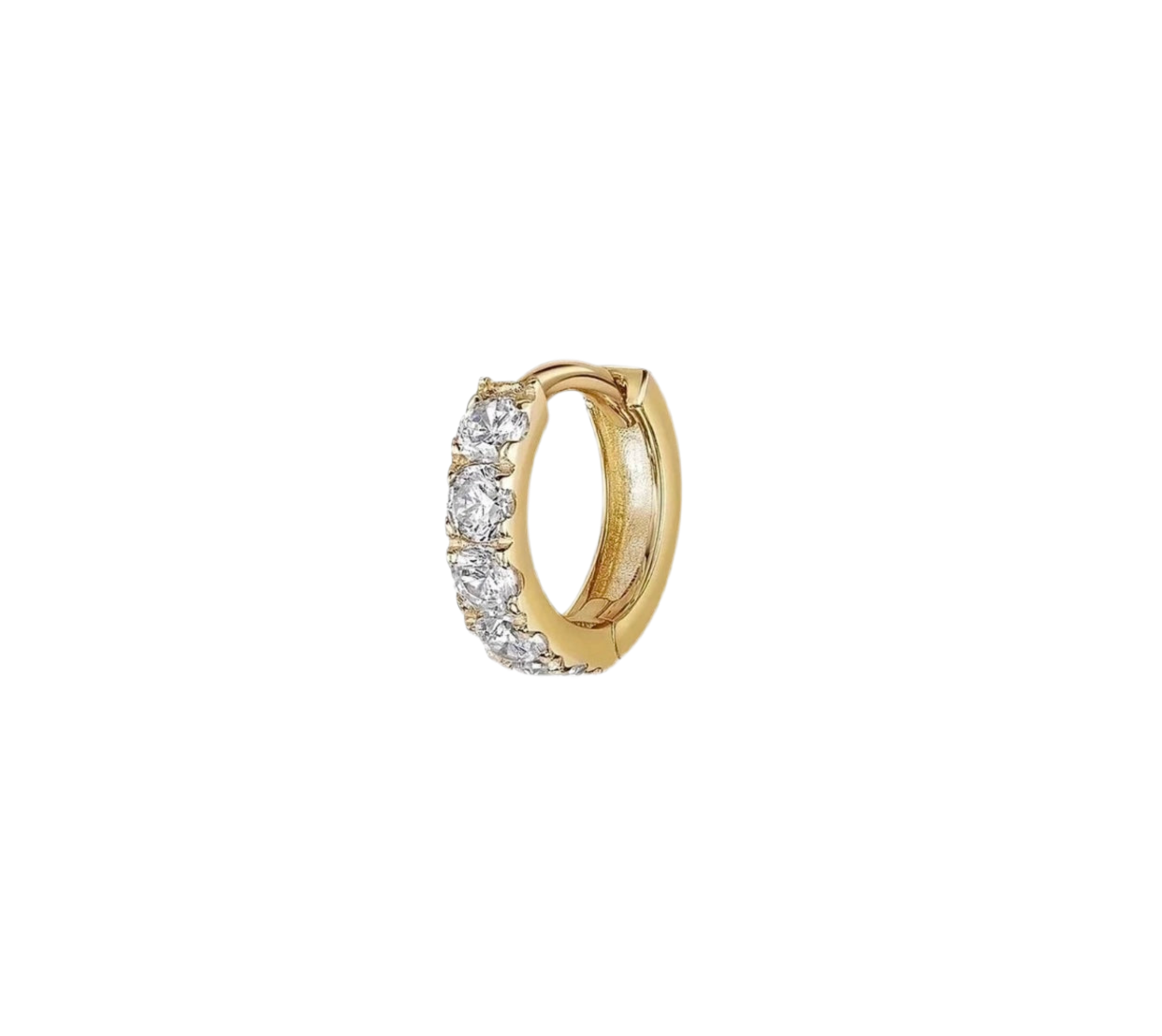 JERSI DIAMOND HOOP EARRINGS - 18K GOLD PLATED