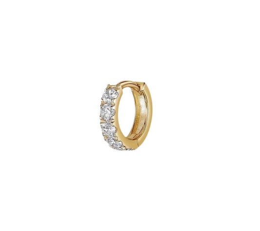 JERSI DIAMOND HOOP EARRINGS - 18K GOLD PLATED