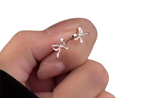 SCARLETT SMALL BOW EARRINGS - 925 STERLING SILVER