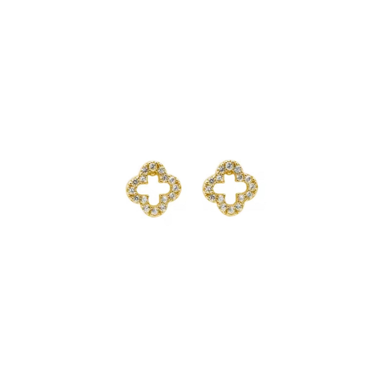 MOTHER OF PEARLS EARRINGS - 18K GOLD PLATED CUBIC ZIRCONIA