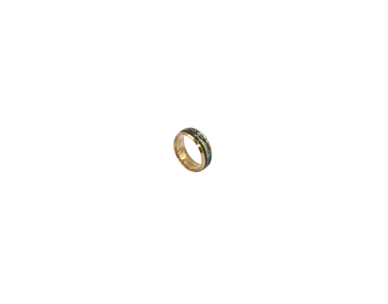 VIBRANT AOTEAROA PĀUA RING STAINLESS STEEL GOLD