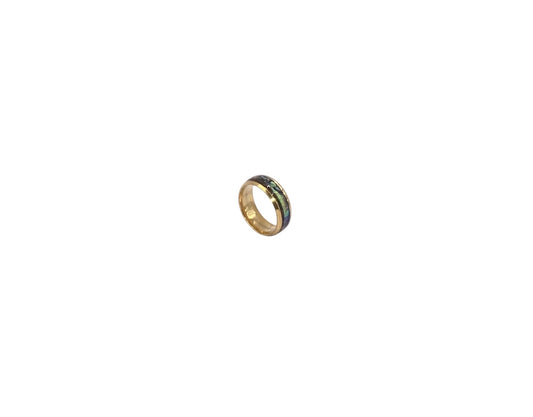 VIBRANT AOTEAROA PĀUA RING STAINLESS STEEL GOLD