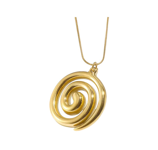 VIBRANT AOTEAROA NECKLACE KORU DESIGN 18K GOLD PLATED