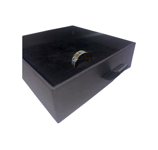 VIBRANT AOTEAROA PĀUA RING 18K PLATINUM GOLD PLATED