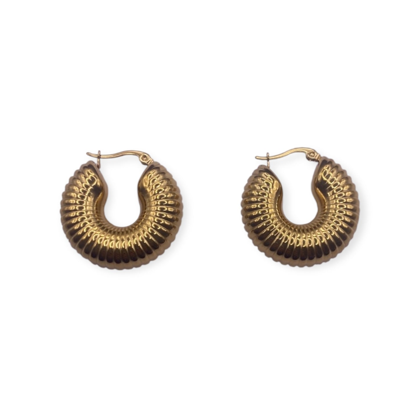 JOSEPHINE LARGE OPEN HOOP EARRINGS - 18K GOLD PLATED