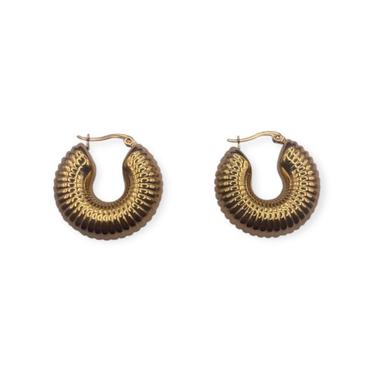 JOSEPHINE LARGE OPEN HOOP EARRINGS - 18K GOLD PLATED