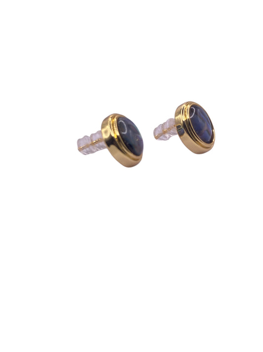 VIBRANT AOTEAROA PĀUA EARRINGS CIRCLE DESIGN 18K GOLD PLATED